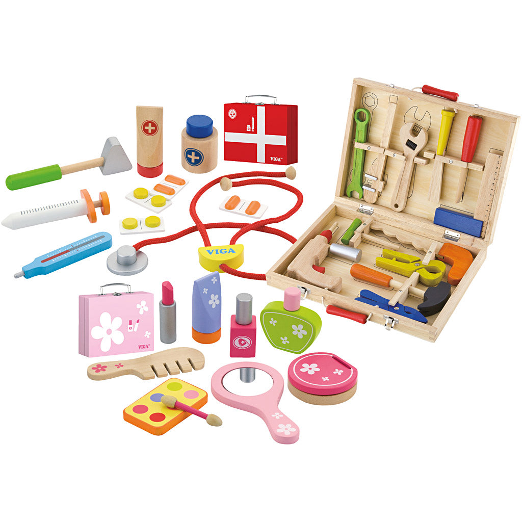 Ensemble de jeu en bois Viga, 33 pièces 1 set