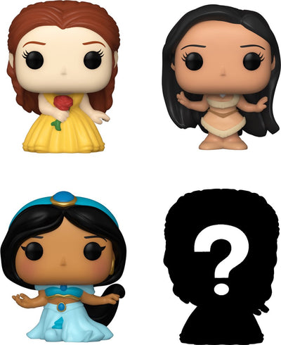 Funko bitty pop : disney princesse 4-pack série 2 - paysanne belle 90 - pocahontas 197 - jasmine 326 + mystère