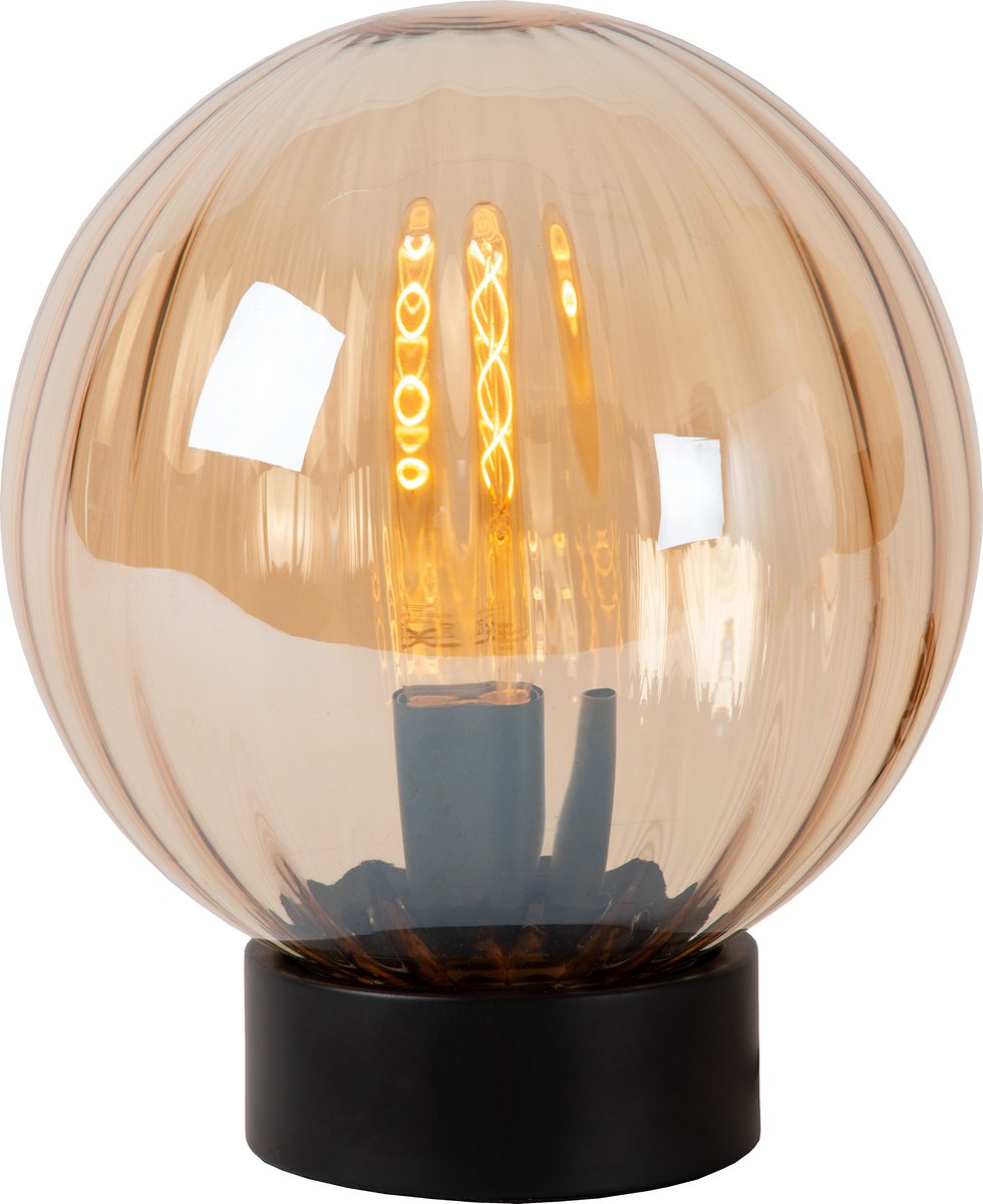 Lucide monsaraz - lampe de table - ø 25 cm - 1xe27 - ambre