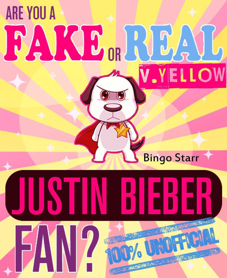 Êtes-vous un faux ou un vrai fan de Justin Bieber ? version jaune - le jeu de quiz et de faits 100% non officiel