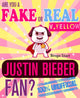Êtes-vous un faux ou un vrai fan de Justin Bieber ? version jaune - le jeu de quiz et de faits 100% non officiel