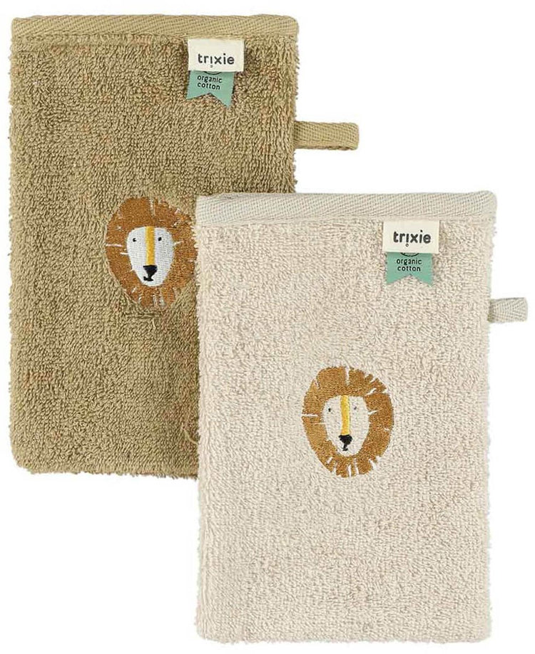 Débarbouillettes Trixie aura lion – 2 pièces – coton biologique – convient aux bébés