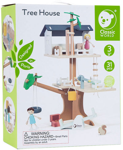 Classic World World Wooden Poppenhuis Boomhut, 31dlg.