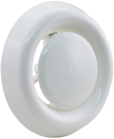 Vanne d'extraction Starx ronde - blanche - plastique - avec colliers - diamètre 125 mm
