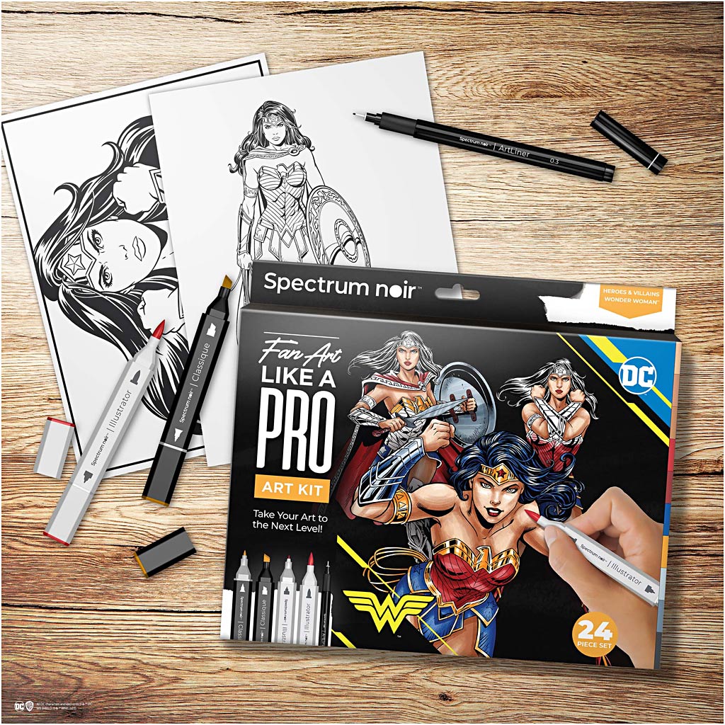 Creativ Company HobbySet Illustration Comic Book Heroes Wonder Woman Color Set