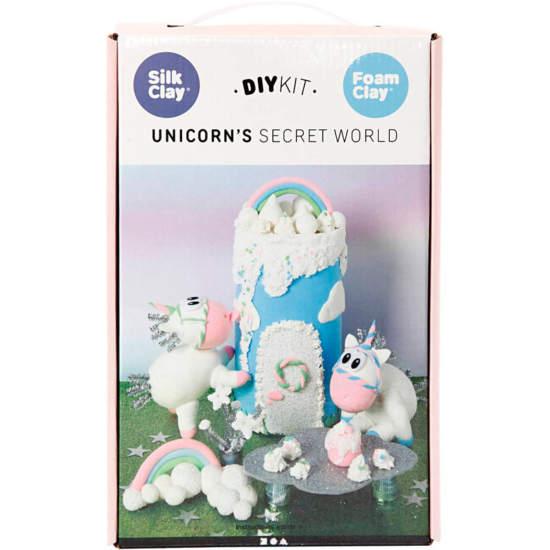 Monde de rêve de licorne en argile de soie, 1 set