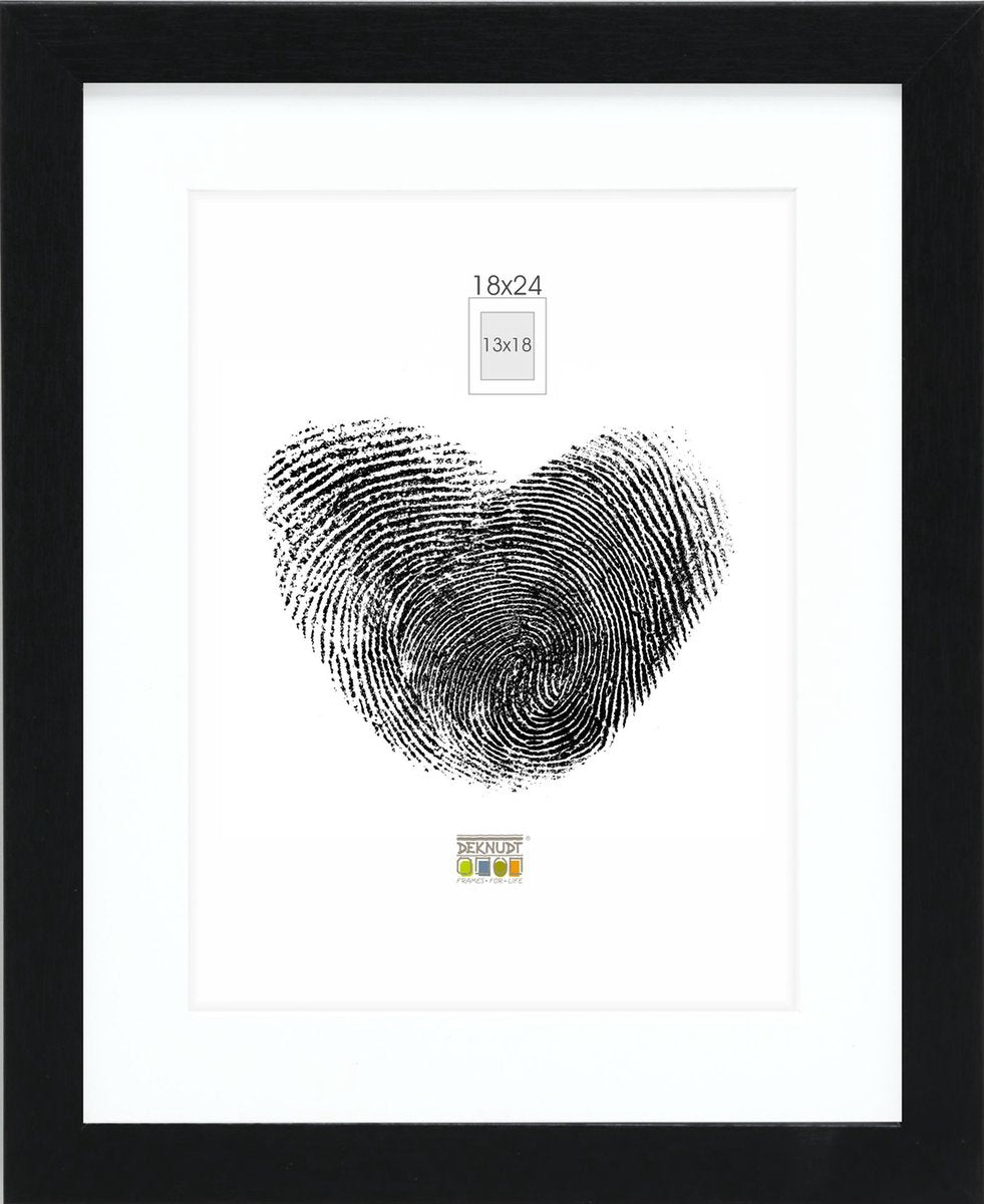 Cadre photo Deknudt frames - noir avec passe-partout - 13x18 18x24 cm