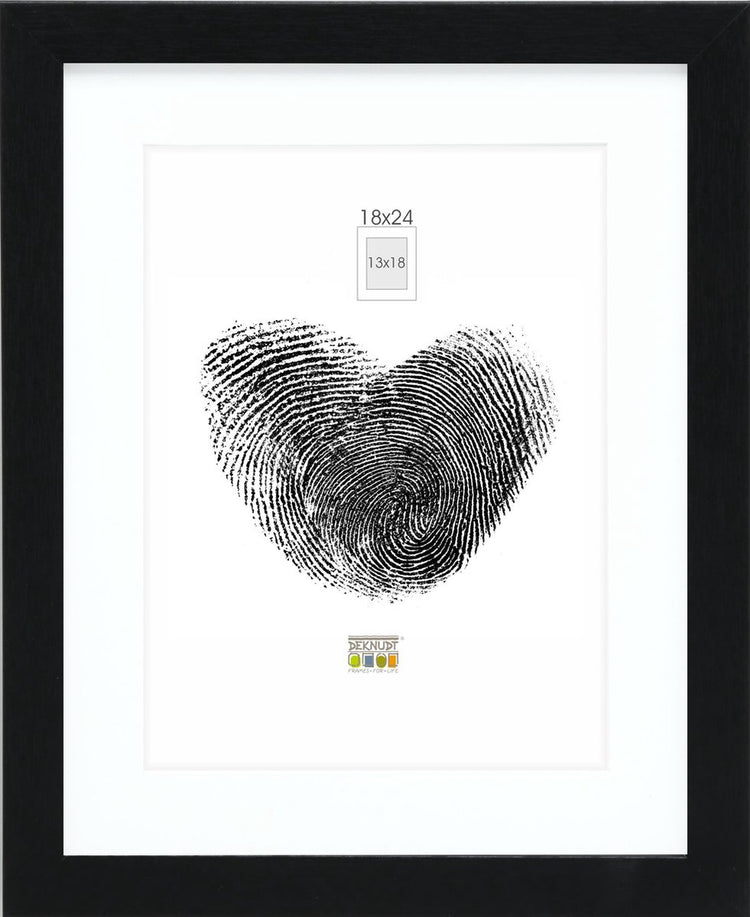 Cadre photo Deknudt frames - noir avec passe-partout - 13x18 18x24 cm