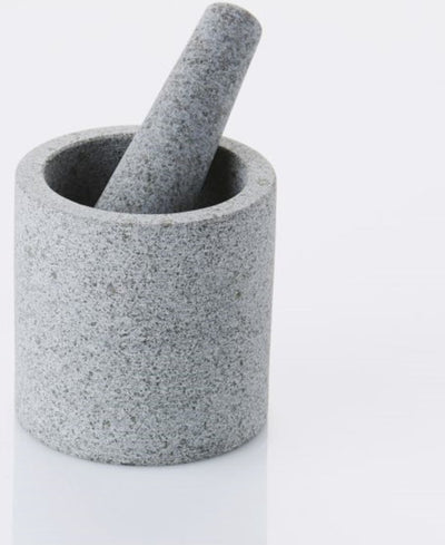 Mortier avec pilon en granit pointe-virgule - semi-poli