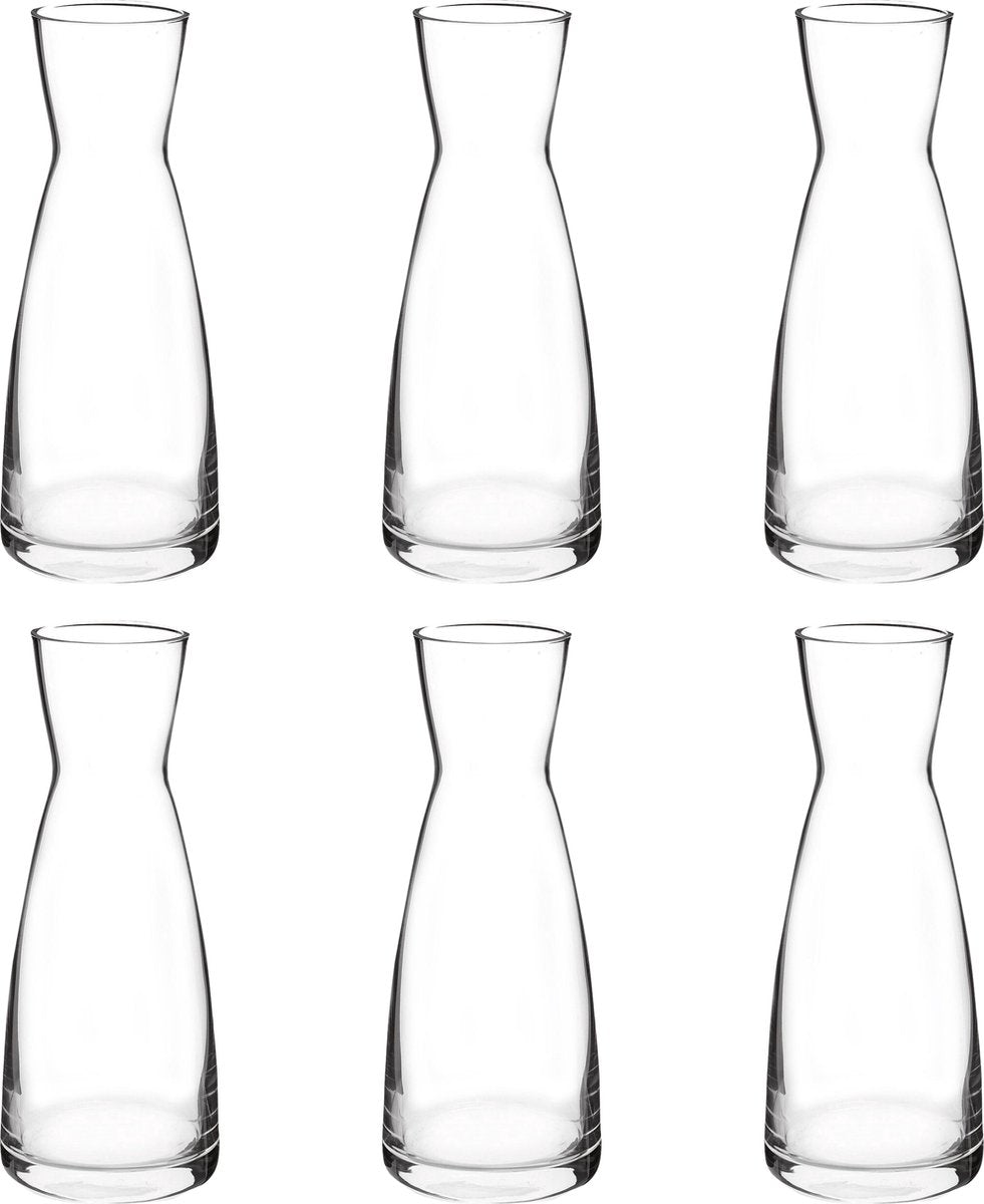 Bormioli rocco lot de 6 carafes - 1l - verre - bouteilles verseuses en verre de haute qualité pour boissons et jus