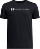 Under armour ua b logo wordmark ss chemise de sport unisexe - noir - blanc - gris