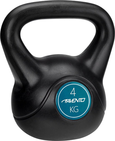 Kettlebell Avento - 4 kg - noir - poignée large