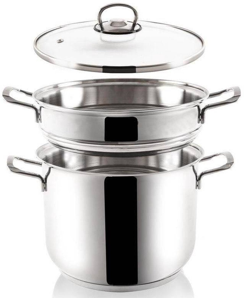 Série Orion anett - poêle à vapeur en acier inoxydable - 5l - diamètre 22 cm - avec insert vapeur