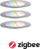 Paulmann Plug Shine LED Encastrable au Sol Smart Home Zigbee 3.0 Sol RGBW Lot de 3 IP67 RGBW+ 3x2W 21VA Acier Inox