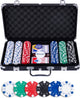 Set de poker Engelhart 300 jetons (11,5 grammes) dans un étui noir – avec 2 jeux de cartes à jouer, 5 dés et 3 boutons de croupier