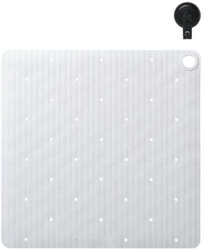 Sealskin Ribb - tapis de douche antidérapant 55x55 cm - blanc - avec crochet noir