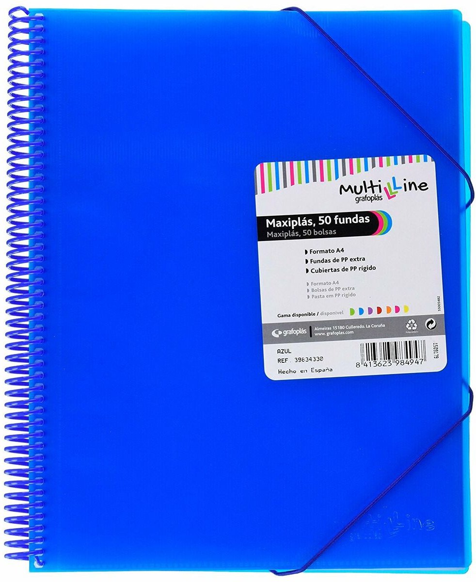 Classeur de rangement Grafoplás grafoplas maxiplás bleu A4 spirale
