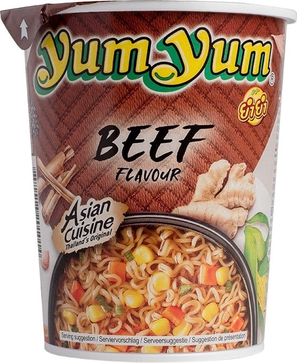 Yum miam nouilles instantanées au bœuf - 12 x 70gr - pack économique