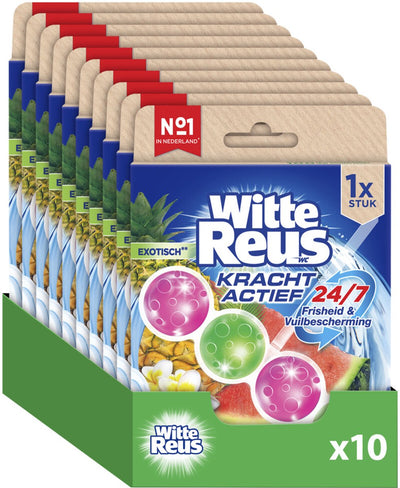 Bloc de toilette exotique actif géant blanc 50 g - blocs de toilette - pack économique - 10 pièces
