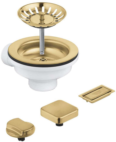 Bonde Grohe - Crépine de vidange pour évier avec accessoires, brossé Cool Sunrise 40996gn0