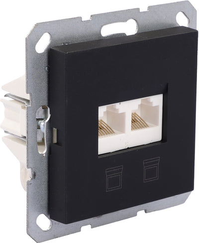 Q-link mql s-l prise intégrée noir tel dat cat5e 2x8