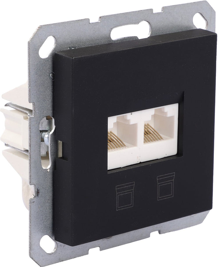 Q-link mql s-l prise intégrée noir tel dat cat5e 2x8
