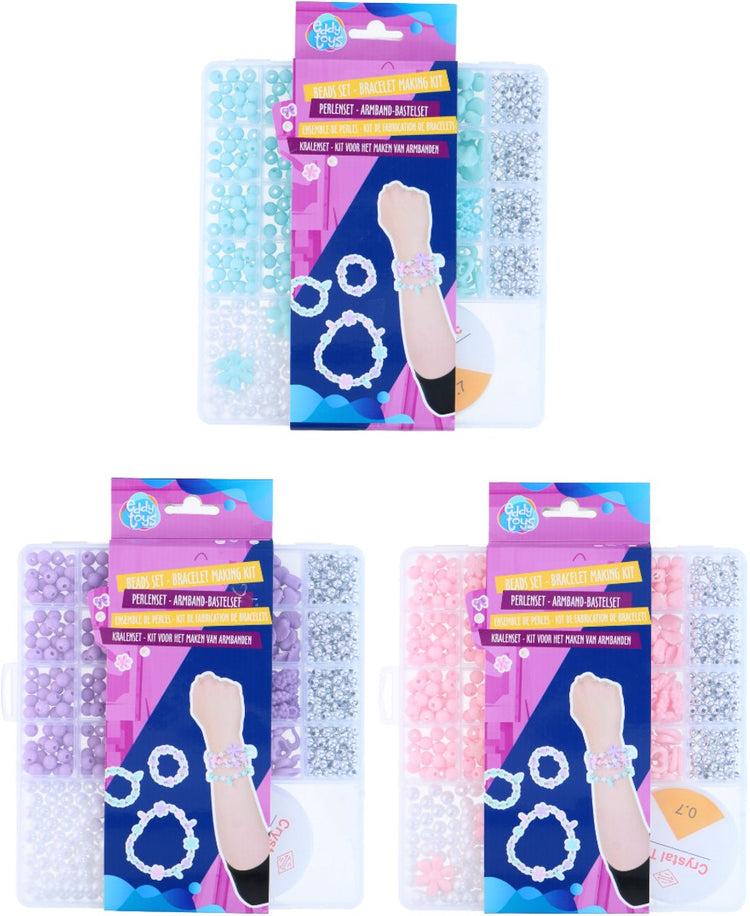Ensemble de perles Eddy Toys - fabrication de bracelet - ensemble d'artisanat de bracelet de bricolage - kit de fabrication de bracelet avec perles - fabrication de bijoux pour enfants - 1 variante aléatoire