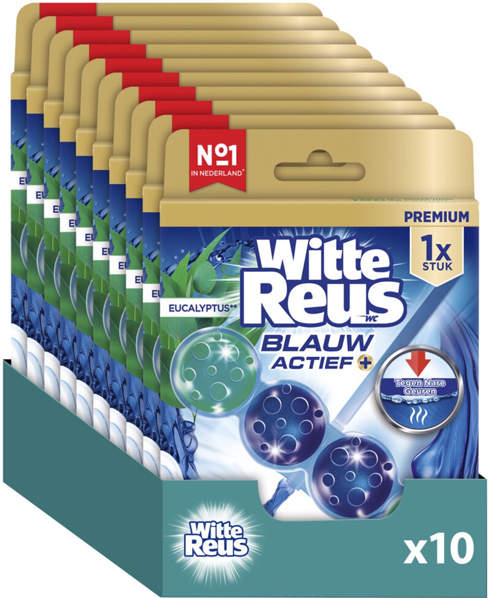 Bloc sanitaire eucalyptus actif bleu géant blanc 50g - blocs sanitaires - pack économique - 10 pièces