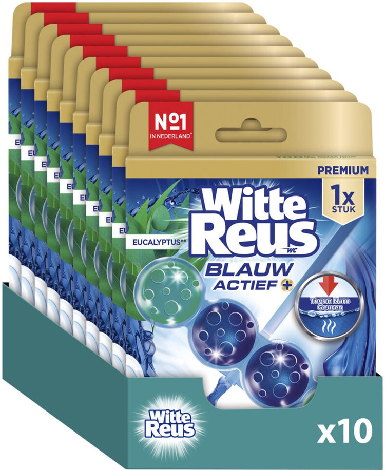 Bloc sanitaire eucalyptus actif bleu géant blanc 50g - blocs sanitaires - pack économique - 10 pièces