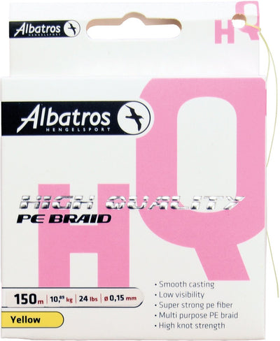 Tresse Albatros de haute qualité - fil de pêche - 0,25 mm - 150 m - jaune