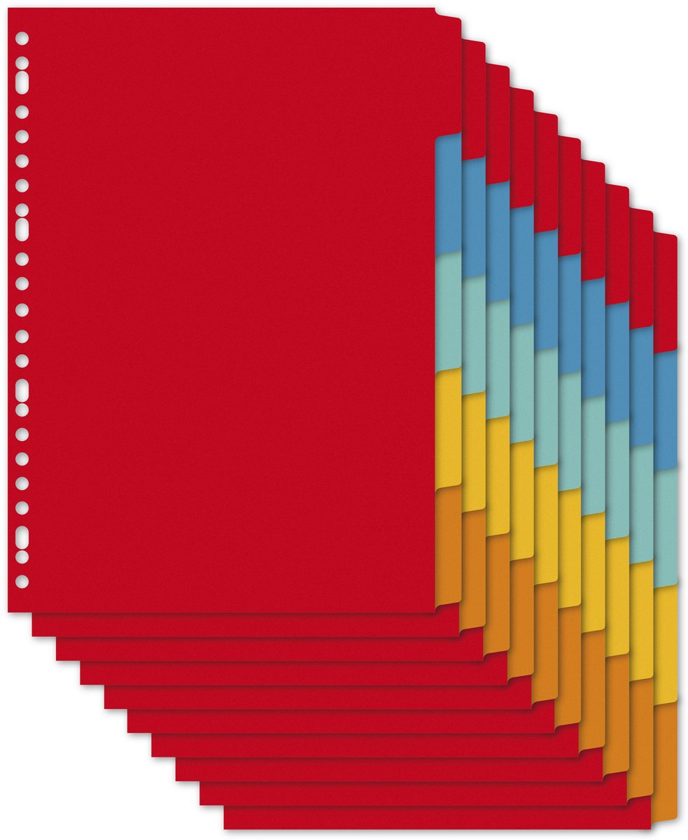 Onglets Kangaro a4 - 5 pièces - onglets vierges - carton - rétractable par 10 jeux - pe405m-10