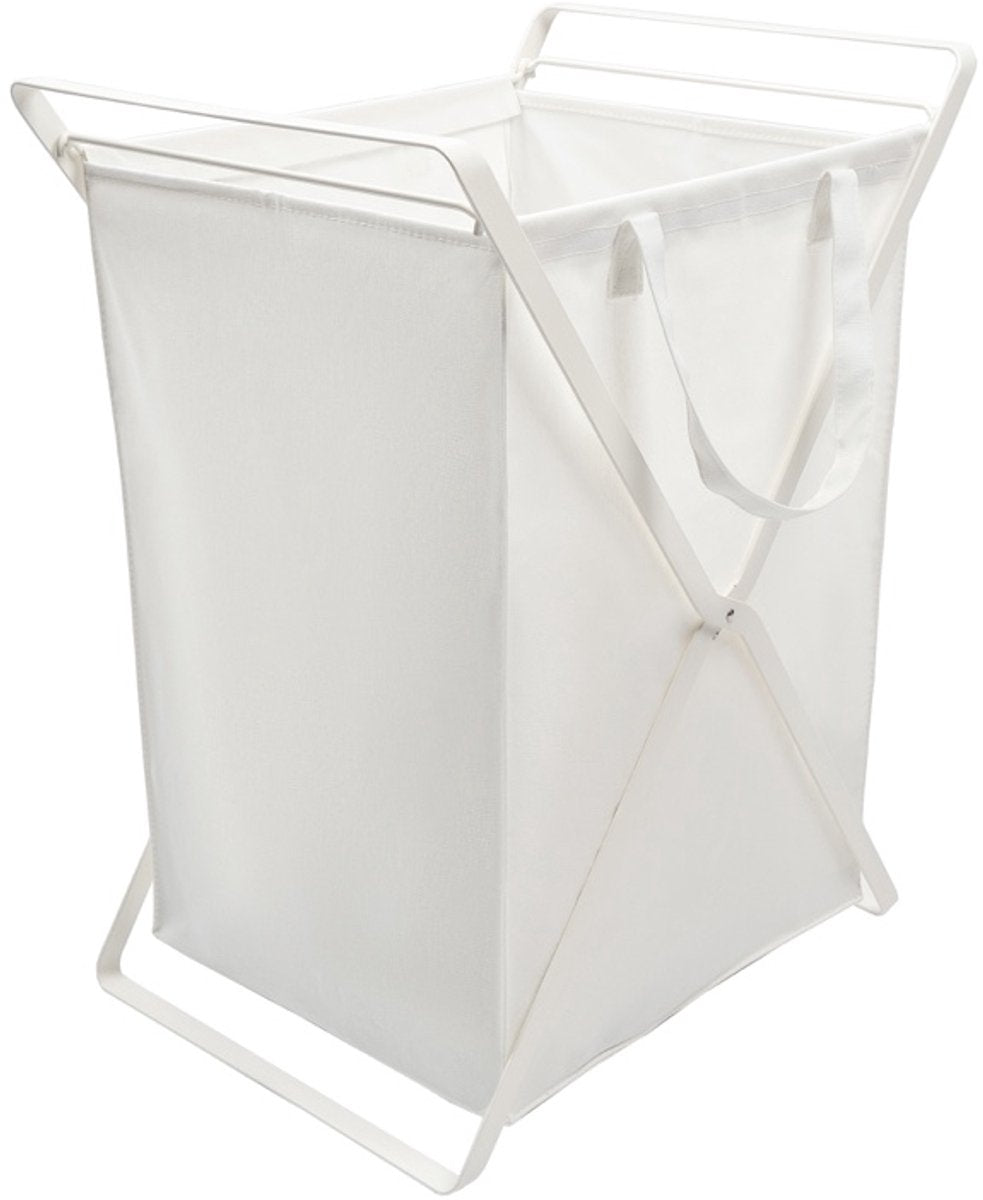 Panier à linge Yamazaki avec sac à linge amovible - tour - blanc