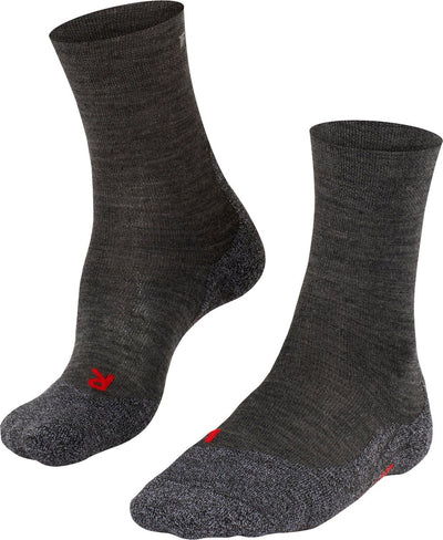 Falke tk2 chaussettes de marche en laine épaisse anti-ampoules sensibles en matériau fonctionnel femme gris - taille 41-42