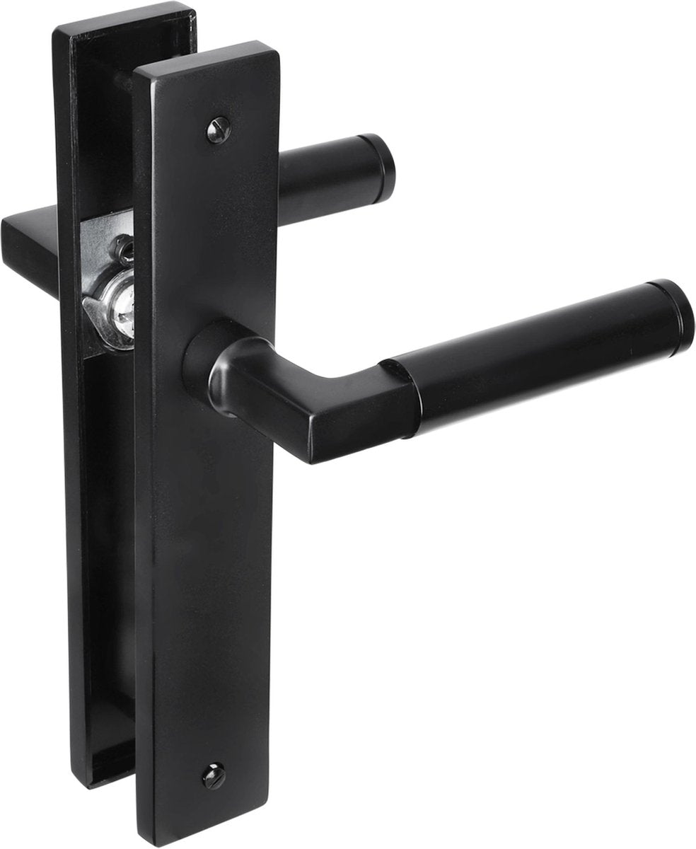 Ferrure de porte intérieure Impresso aston - bouclier de porte carré avec vis - aluminium - noir