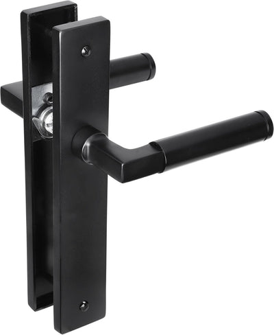 Ferrure de porte intérieure Impresso aston - bouclier de porte carré avec vis - aluminium - noir