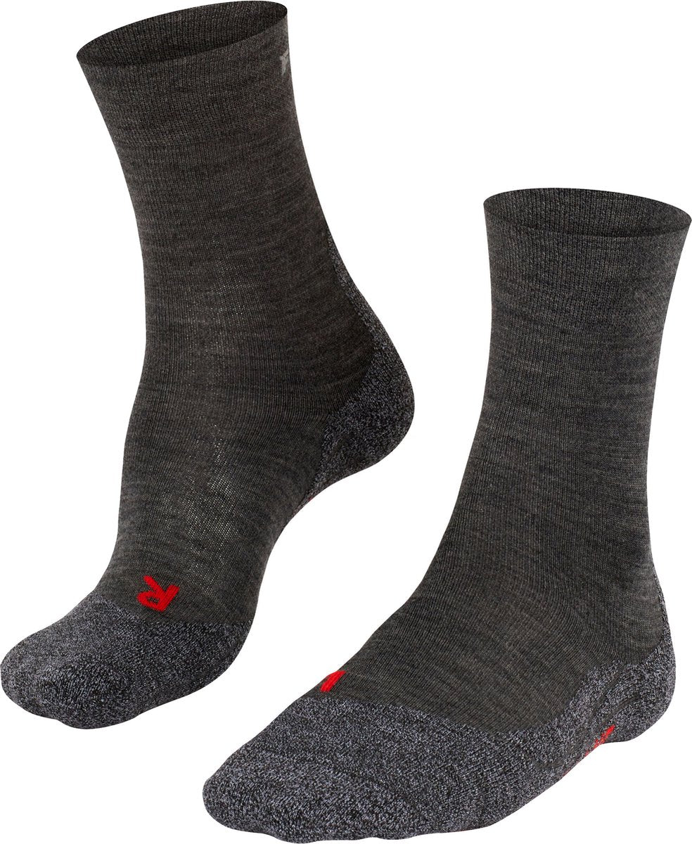 Falke tk2 chaussettes de marche en laine épaisse anti-ampoules sensibles en matériau fonctionnel femme gris - taille 39-40