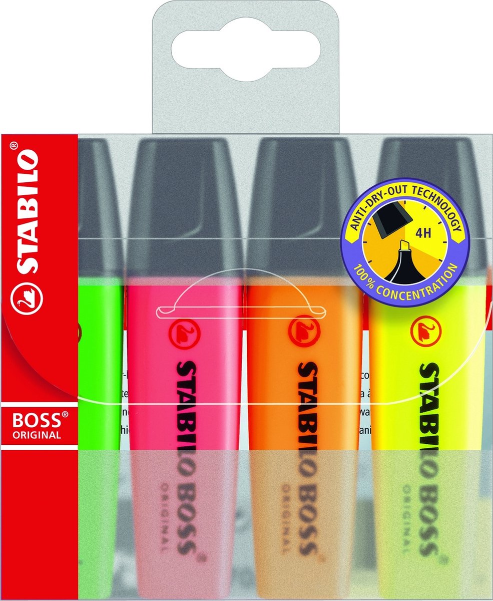 Stabilo surligneur fluorescent set boss multicolore (5 pièces)