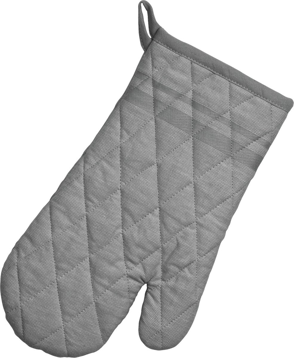 Kela gant de cuisine, gant de cuisine, lot de 4, coton, gris foncé avec rayures, 31 x 18 cm - | tia