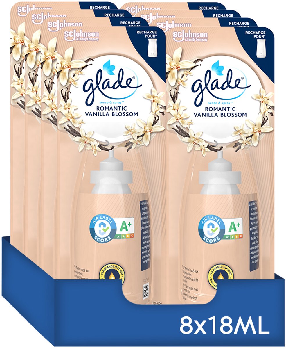 Glade sense spray recharge fleurs de vanille romantiques