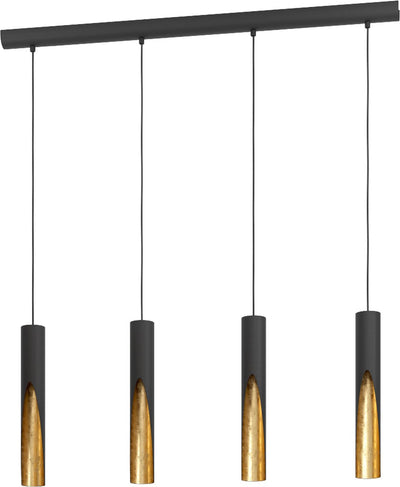 Lampe à suspension Eglo barbotto - gu10 - 92,5 cm - or noir - acier