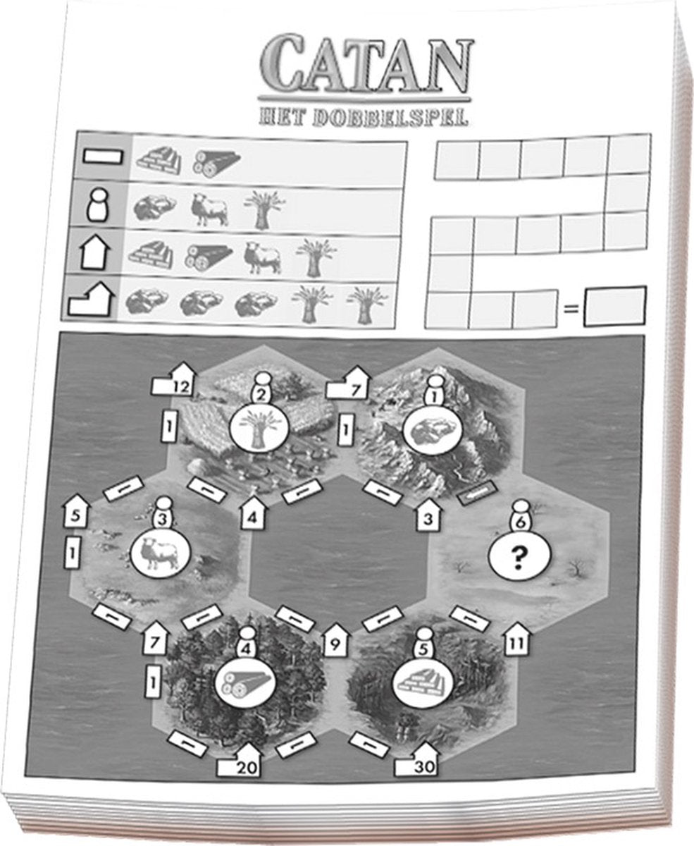 999 matchs 999 matchs ScoreBlokken Catan: Het Dice Game, 3e.