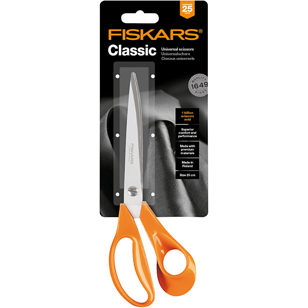 Ciseaux à tissu classiques Fiskars, l : 25 cm, droitier, 1 pièce