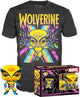 Marvel funko the xmen ensemble de t-shirts à collectionner -s- pop ! tee box wolverine blacklight noir
