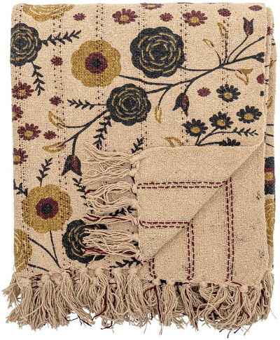 Bloomingville plaid coton recyclé nature eydis 130x160cm
