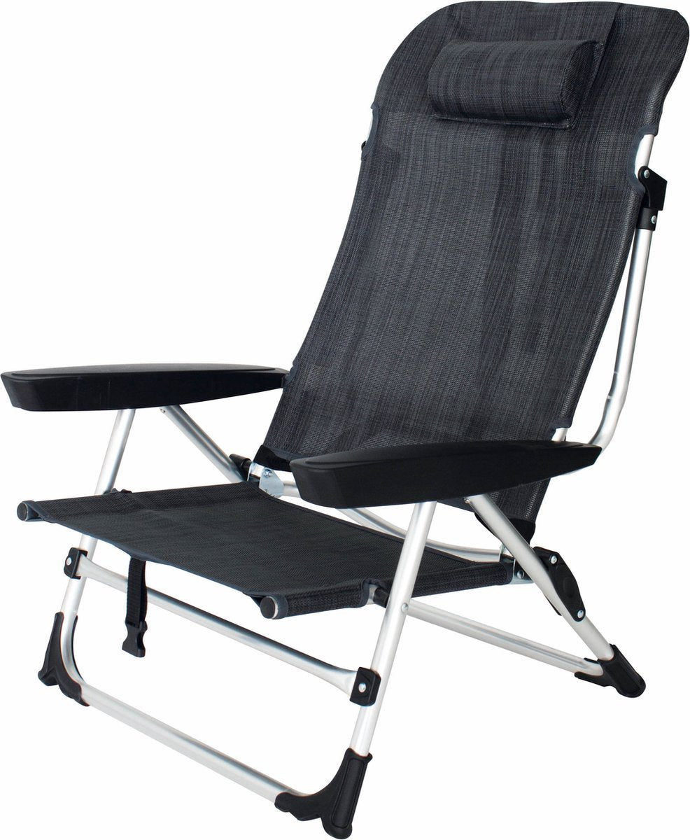 Eurotrail marbella - chaise de plage avec position inclinable - anthracite