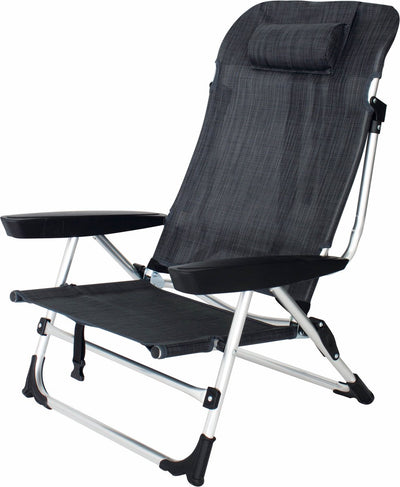 Eurotrail marbella - chaise de plage avec position inclinable - anthracite