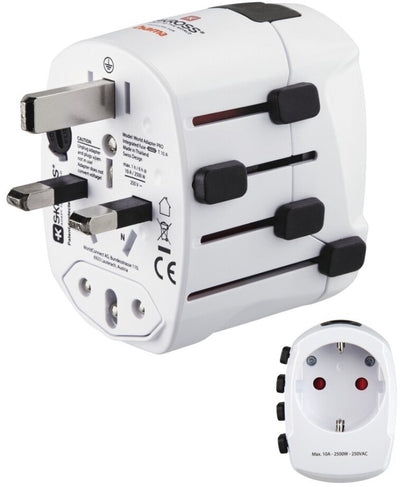 Hama skross by travel plug - world travel pro - eur (type e,f) to world - blanc
