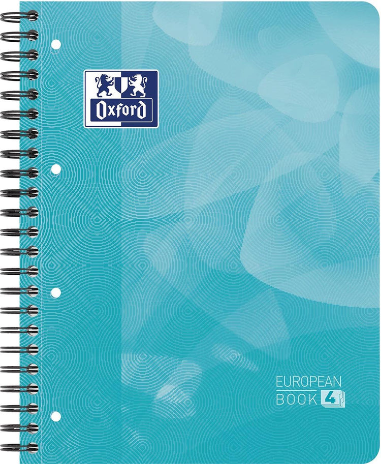 Carnet de projets Oxford - a4+ - 4 trous - ligne - 120 feuilles - aqua