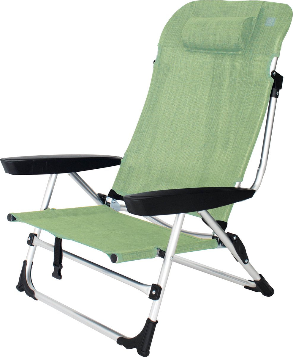 Eurotrail marbella - chaise de plage avec position inclinable - citron vert