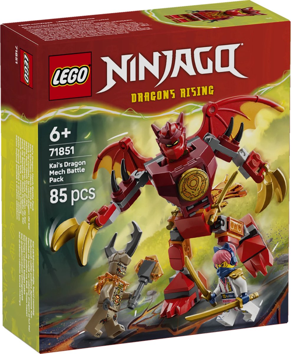LEGO Ninjago 71851 Pack de combat Mech Dragon de Kai | 2 pièces